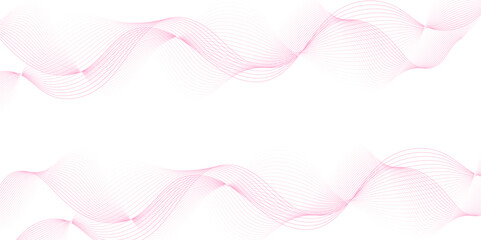 pink wave curve lines banner background design. Abstract soft wave lines dynamic flowing pink light isolated background. Vector Illustration of the pink pattern of lines. Black stripes on white .