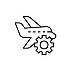 Aircraft repair outline icons, minimalist vector illustration ,simple transparent graphic element .Isolated on white background