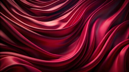 Obraz premium Luxurious black, deep red, and burgundy satin fabric folds, evoking romance and elegance.