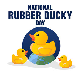 national rubber ducky day with cute ducks