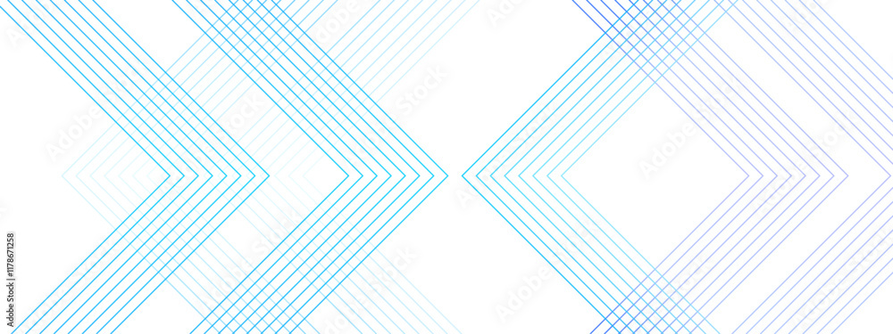Poster Abstract white and blue color geometric dynamic lines pattern. modern minimalistic pale geometric pattern with tech lines. line elegant white striped diagonal line technology concept