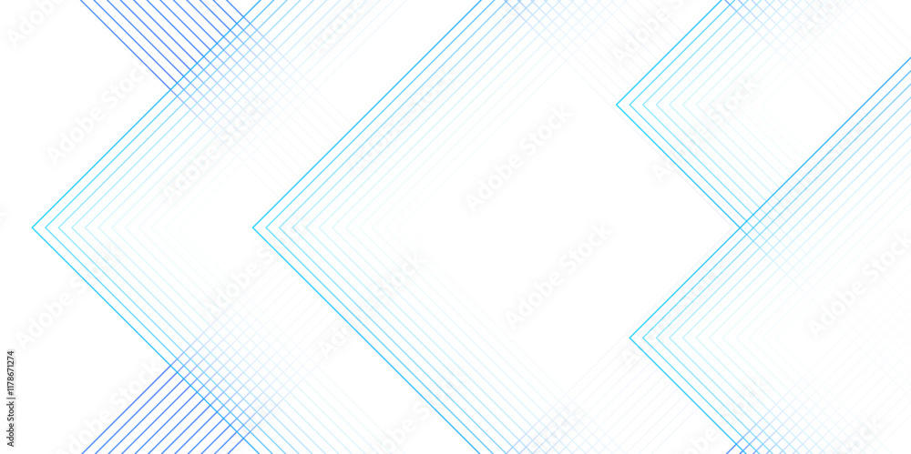 Poster Abstract white and blue color geometric dynamic lines pattern. modern minimalistic pale geometric pattern with tech lines. line elegant white striped diagonal line technology concept