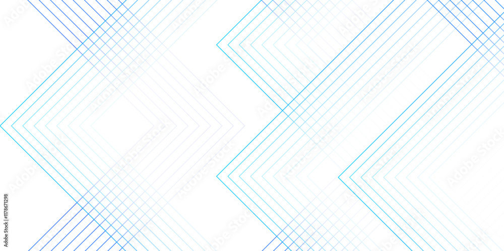 Poster Abstract white and blue color geometric dynamic lines pattern. modern minimalistic pale geometric pattern with tech lines. line elegant white striped diagonal line technology concept