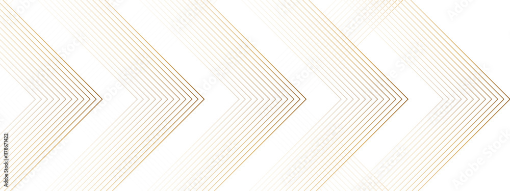 Aufkleber Abstract white and golden color geometric dynamic lines pattern. modern minimalistic pale geometric pattern with tech lines. line elegant white striped diagonal line technology concept