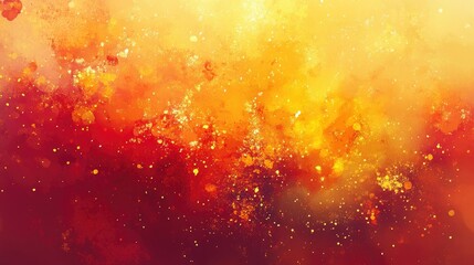 Fototapeta premium Luxurious golden dust with glowing yellow bokeh and festive red-orange highlights, perfect for holiday decorations, abstract vector illustration