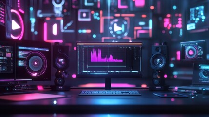 Obraz premium Modern Digital Media Studio for Creative Projects