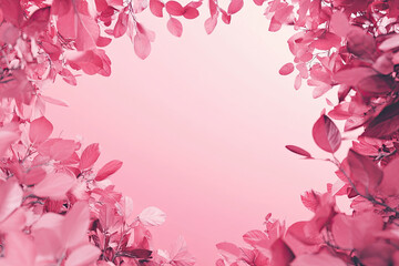 Fototapeta premium Pink rose petals frame Valentine's Day background