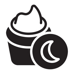 night cream glyph icon