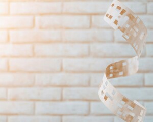 Soft-Focus Vintage Film Aesthetic Against Warmly Lit Brick Wall