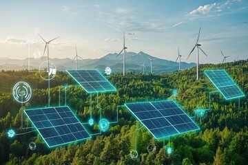 Renewable energy management via AI: solar efficiency, wind control.