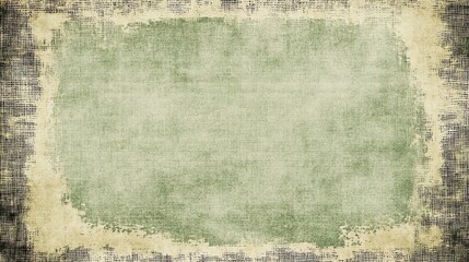 Obraz premium Green Grunge Textured Background, Vintage, Retro, Canvas, Distressed, Wallpaper, Design, Frame, Border, Abstract