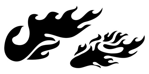 Hand drawn of Fire flame icon symbol. isolated on white background. vector icon illustration