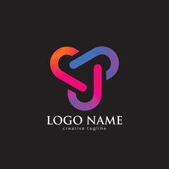 Fototapeta premium Technology letter J logo design vector template