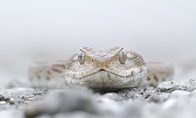 Close-Up Capture of a Unique Snake on a Textured Surface in Natural Setting, Showcasing Intricate Details and Serpentine Features, Ideal for Wildlife Photography