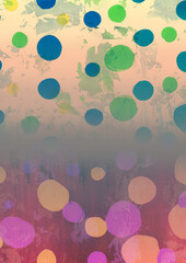 手描き丸模様のカラフルな水彩テクスチャ背景