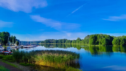 Fototapeta premium Marina on Wdzydze Lake. Kashubia Poland