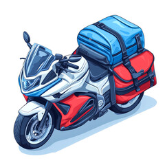 Adventure awaits! Explore the open road with this sleek and powerful touring motorcycle, fully equipped for an unforgettable journey. Ride into the sunset with this stylish machine.