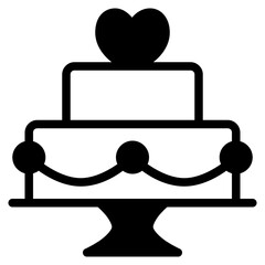 wedding cake icon with mixed style. Suitable for website design, logo, app, UI and etc. Based on the size of the icon in general, so it can be reduced.