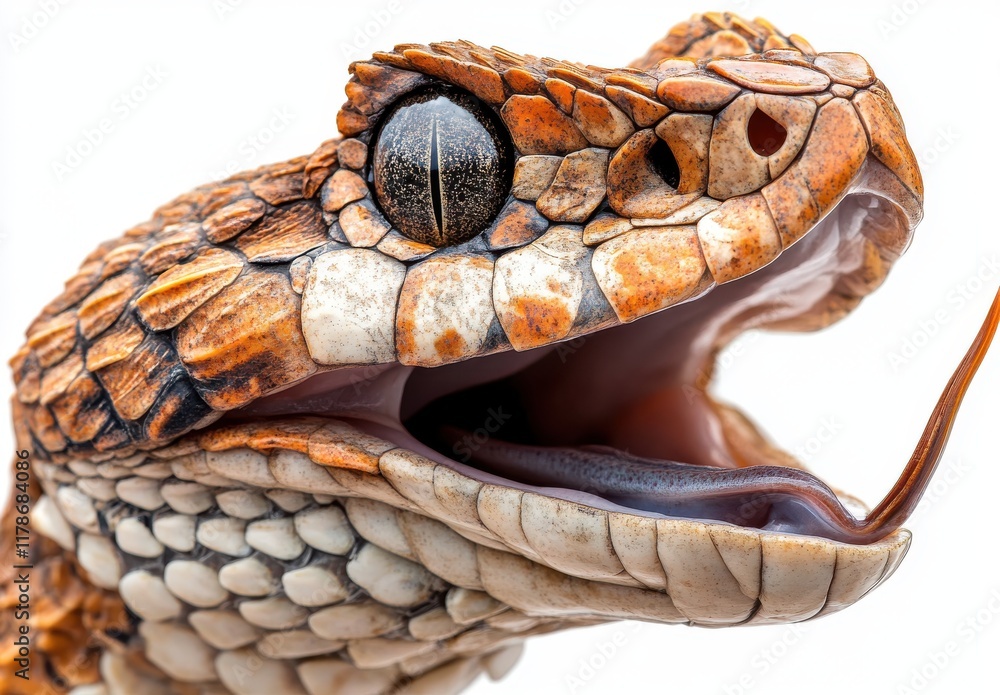 Aufkleber close-up of a unique desert snake with intricate scale patterns, capturing the beauty and texture of