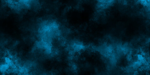 blue Fog and mist effect on black background, watercolor background concept design background with smoke, watercolor painted mottled blue background with vintage marble.