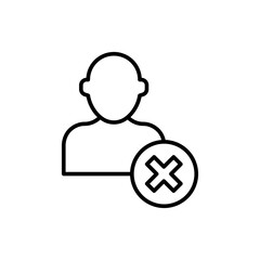 User Blacklist outline icons, minimalist vector illustration ,simple transparent graphic element .Isolated on white background