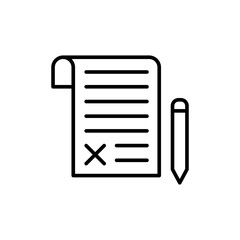 Blacklist file outline icons, minimalist vector illustration ,simple transparent graphic element .Isolated on white background