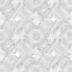 Abstract Seamless Pattern Concentric Circles Line Art Geometric Design White Background