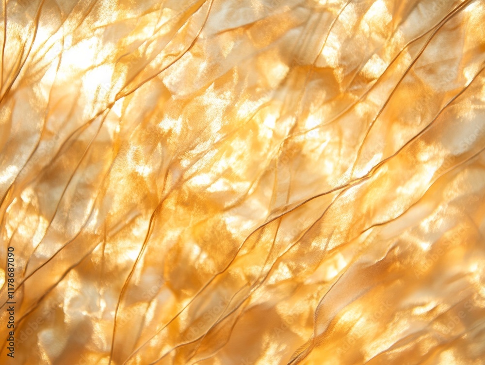Poster Sunlit Golden Abstract Texture with Soft Translucent Layers