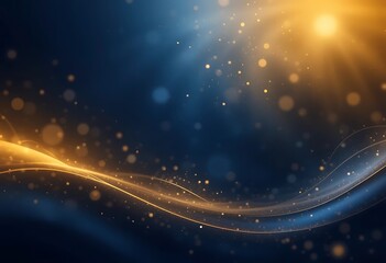 Naklejka premium Abstract Blue and Gold Wave Background Design