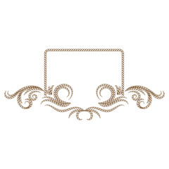 Vintage Retro Golden Rope Ribbon Frame Border Design