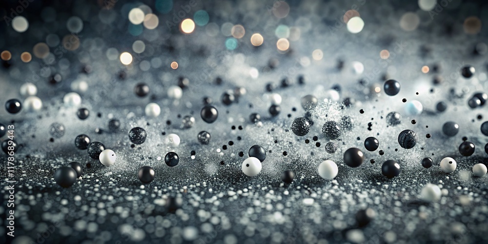 Poster abstract grey textured background with black and white particles - copy space for design