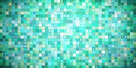 Abstract Neon Squares: Turquoise, Teal & Grey Pixel Art Background