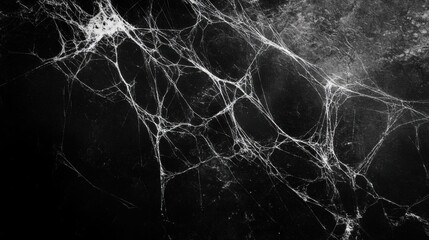 close up spider web on retro vintage black color background