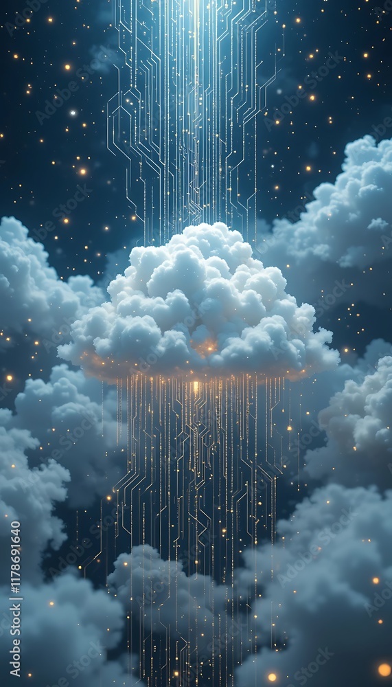 Poster cloud computing digital network data transmission