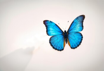 Beautiful butterflies with elaborately patterned wings against white background