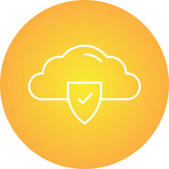 Secure Cloud icon single vector illustration