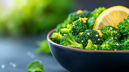 Steamed broccoli with a touch of lemon zest, colorful and gentle