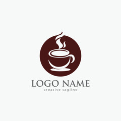 Abstract Tea cup logo design vector template