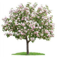 Fototapeta premium Real blooming apple tree flowers plant blossoming.