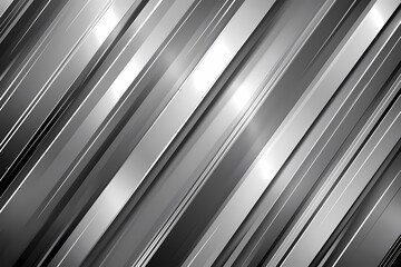 Obraz premium Gleaming Silver Stripes with Reflections on a Diagonal Surface