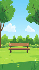 a simple park scene landscape vertical background