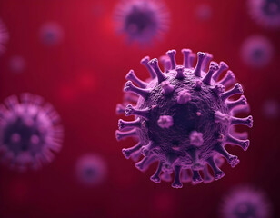 Fototapeta premium New coronavirus in China Human Metapneumovirus HMPV virus, 3D virus render on background. 3d Virus and germs
