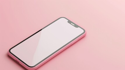 A smart phone isolated on a soft pink background