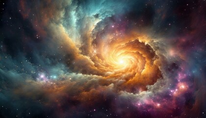 Vibrant Swirling Nebula in Cosmic Space