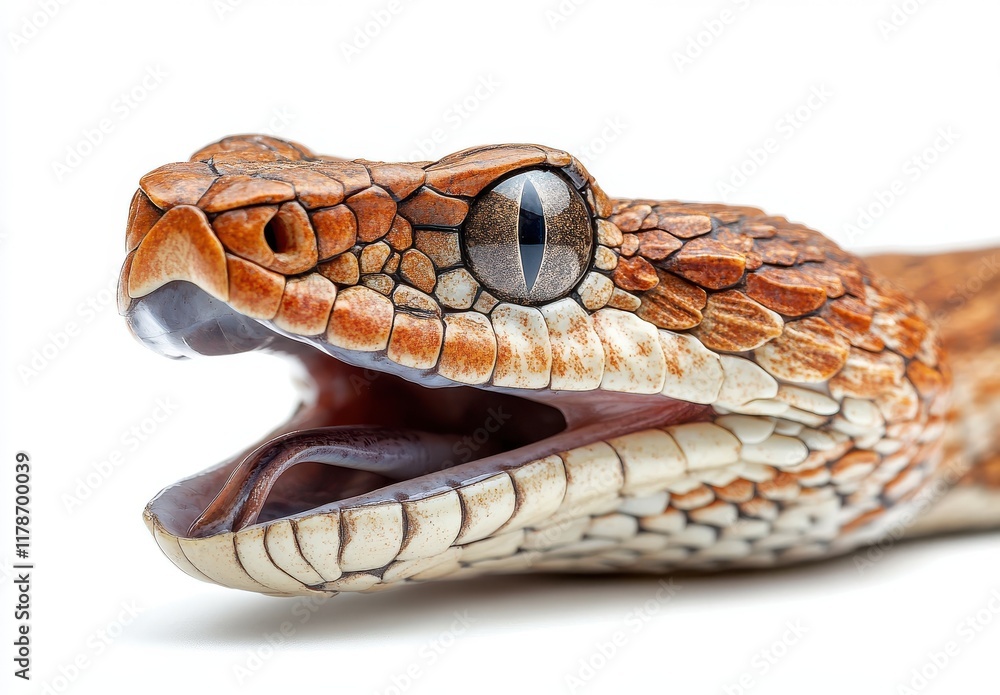Poster detailed close-up of a colorful snake displaying its unique scales and intriguing features against a