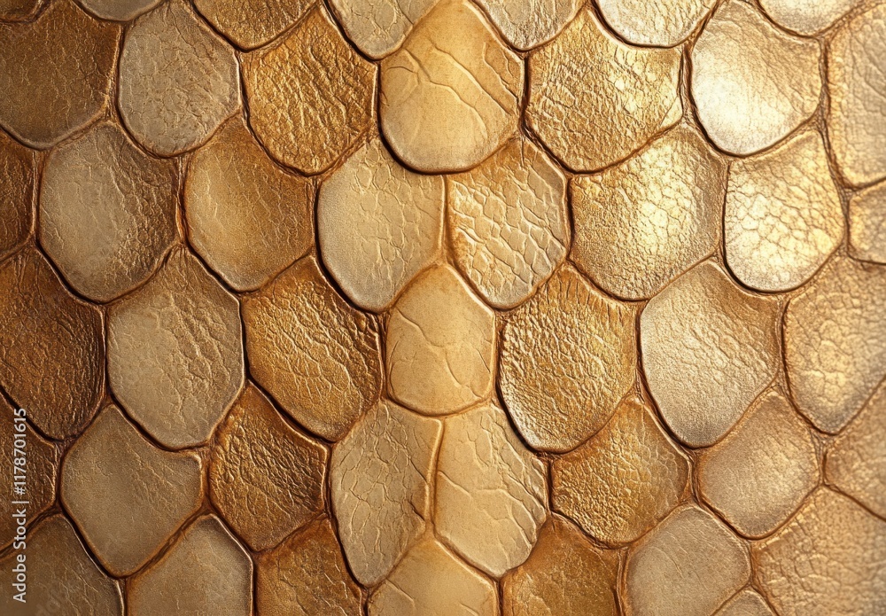 Aufkleber detailed close-up of shimmering golden scales creating a textured background for nature and wildlife