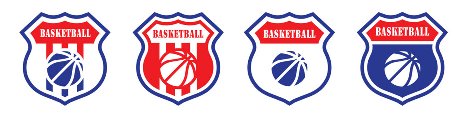 Basketball team logo icon, vector illustration