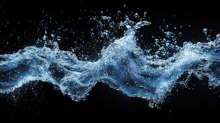 A dynamic splash of water against a black background, showcasing fluid movement and energy.