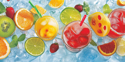 Tropischer Cocktail, Tropische Fr&uuml;chte Mix, Frische Vitamine