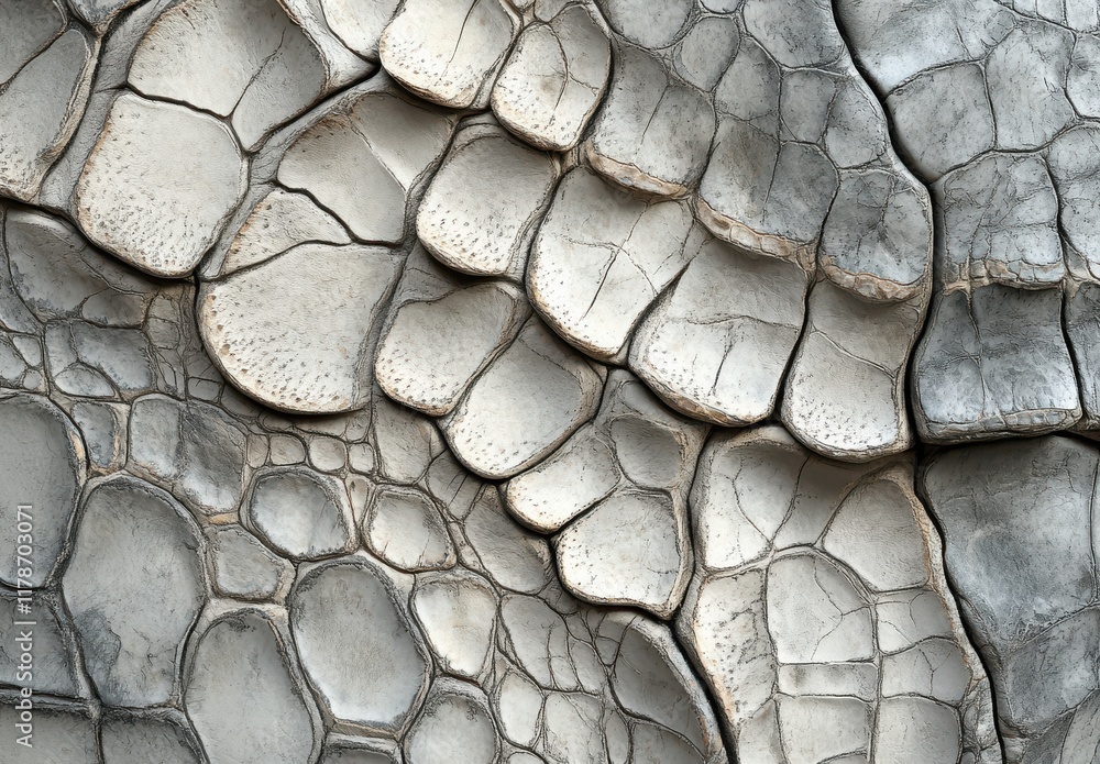 Poster detailed close-up view of unique textured surface with natural cracks and patterns, illustrating geo